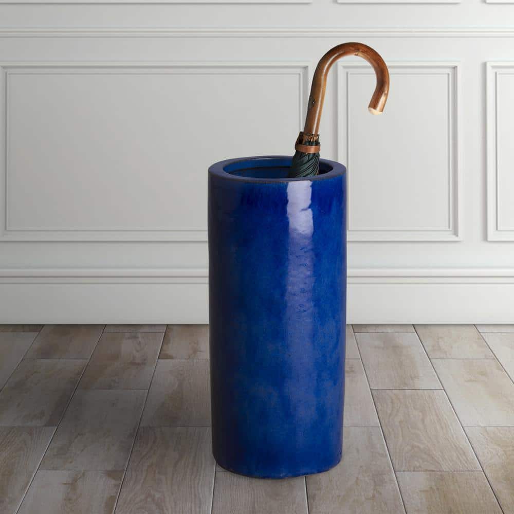 Emissary Blue Ceramic Umbrella Stand 0522BL The Home Depot