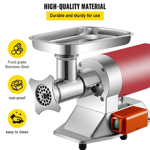 VEVOR 1100-Watt Silver Electric Meat Grinder 550 lbs./Hour Commercial  Sausage Stuffer Maker 1.5-HP for Industrial and Home Use  1100WJRJ90800X001V1 - The Home Depot