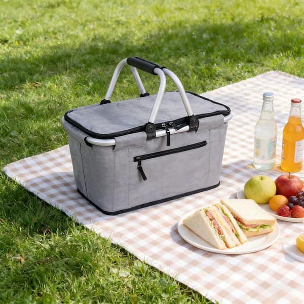 Numhew 1-Piece Polyester Thermal Insulated Picnic Basket Set with