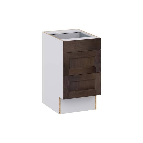 J COLLECTION Georgetown 18 in. W x 23 in. D x 32.5 in. H Assembled Accessible ADA Drawer Base Kitchen Cabinet in Chestnut