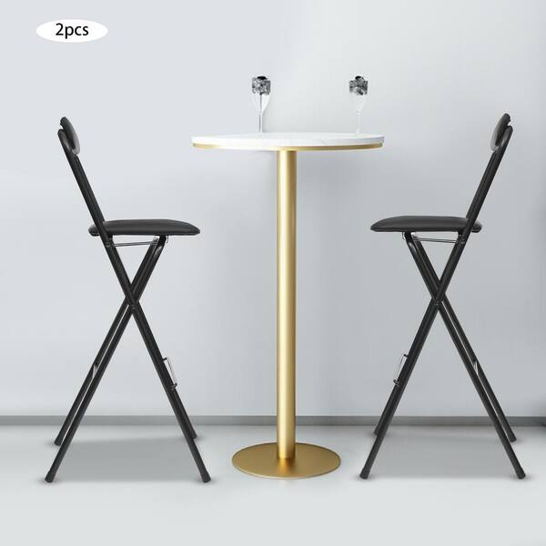 YIYIBYUS Black Metal Carbon Steel Folding Chair Seat