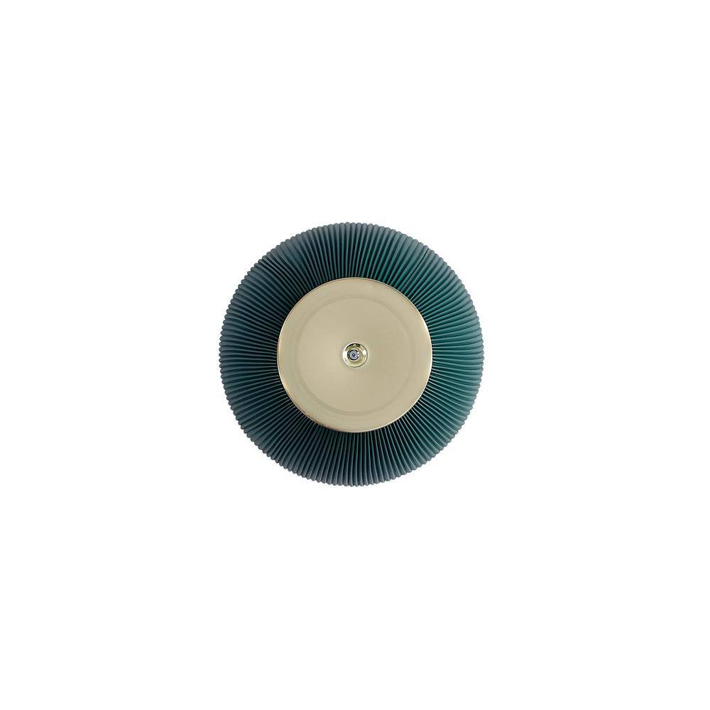 Green Ridged Metal and Stone Accent Table Set