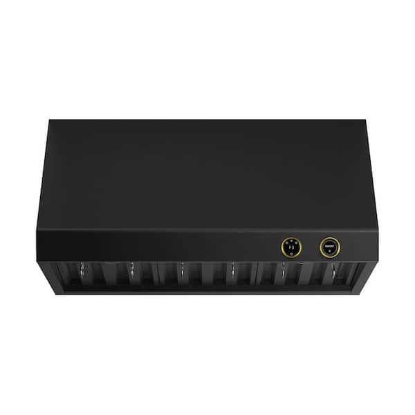 Kucht 36 in. 900 CFM Ducted Under Cabinet Range Hood in Titanium Stainless Steel with Gold Accents and Digital Controls