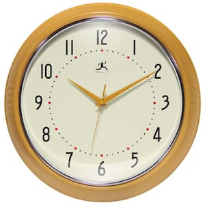Retro Round Saffron Aluminum Wall Clock, 15 in.