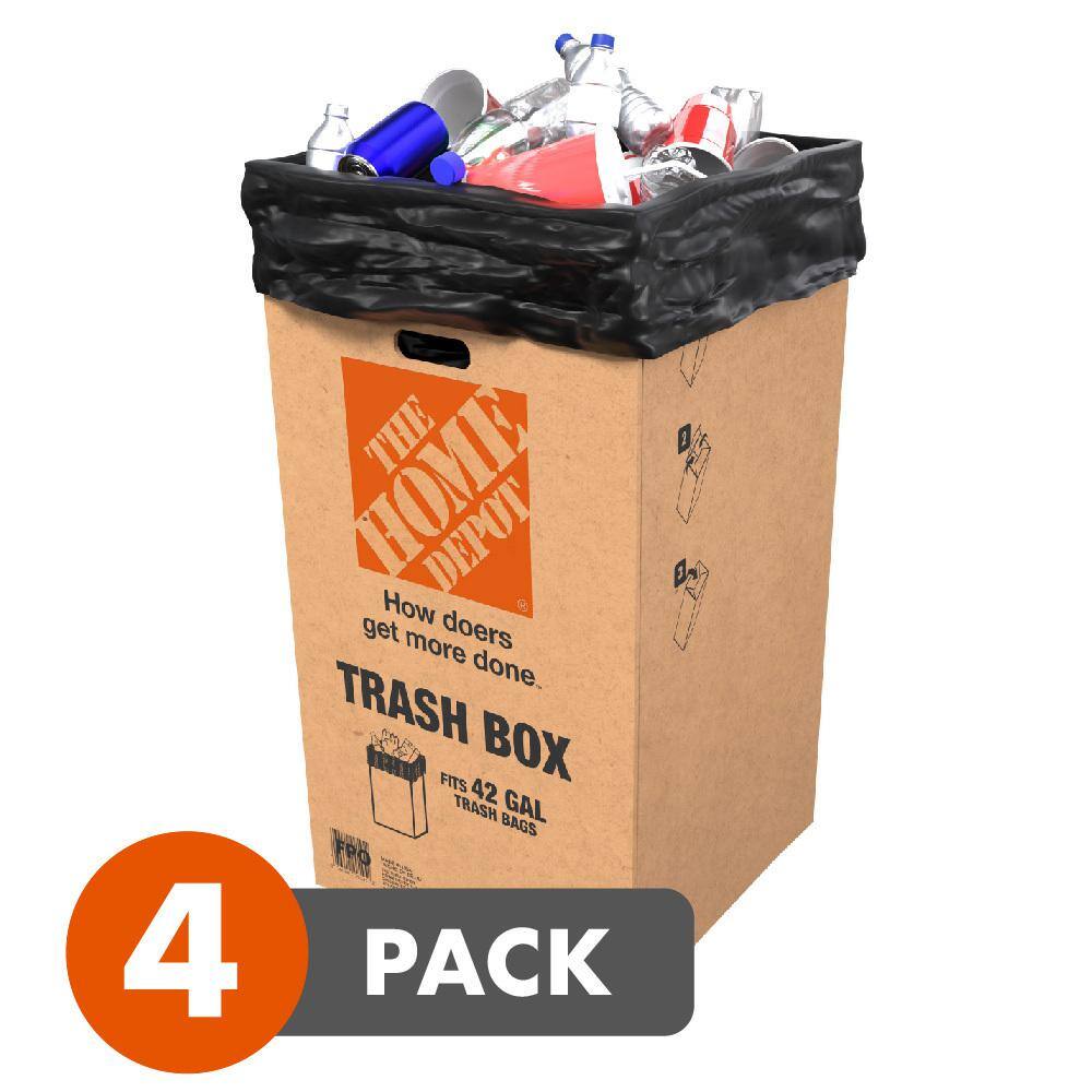 The Home Depot 42 Gal Disposable Trash Can 4 Pack TB42GAL 4PK The   The Home Depot Outdoor Trash Cans Tb42gal 4pk 64 1000 