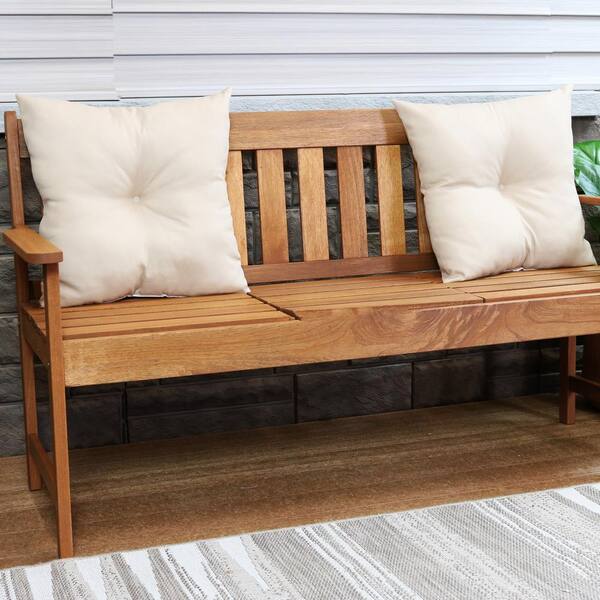 Sunnydaze 2 Indoor/Outdoor Tufted Back Cushions 19 x 19-Inch Beige Sunnydaze 2 Indoor/Outdoor Tufted Back Cushions 19 x 19-Inch Beige