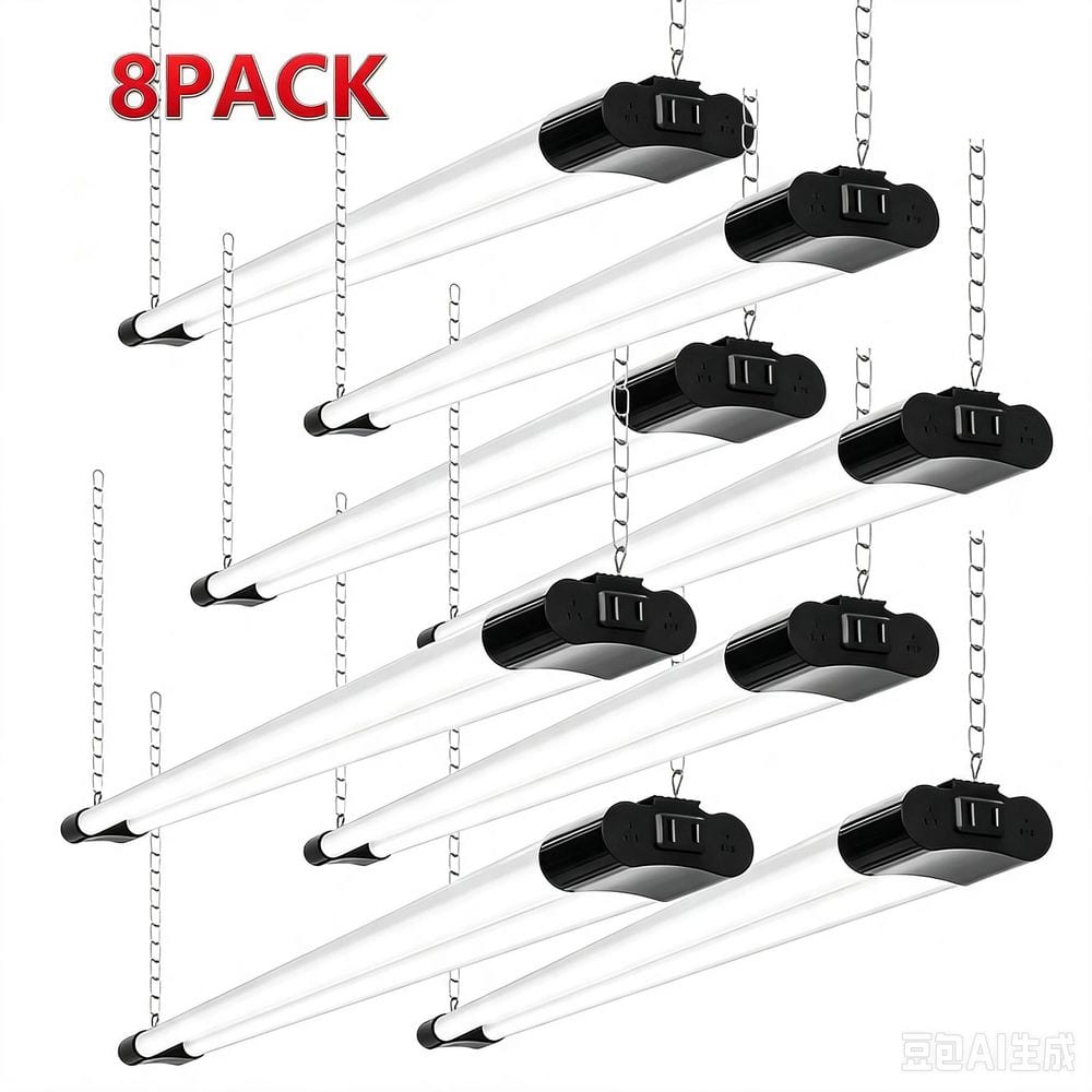 4ft 250-Watt Equivalent T8 LED Black Shop Light for Garage (8-Pack), 4800lm, 5000K Daylight for Basement Workshop price history on PriceWatchPro