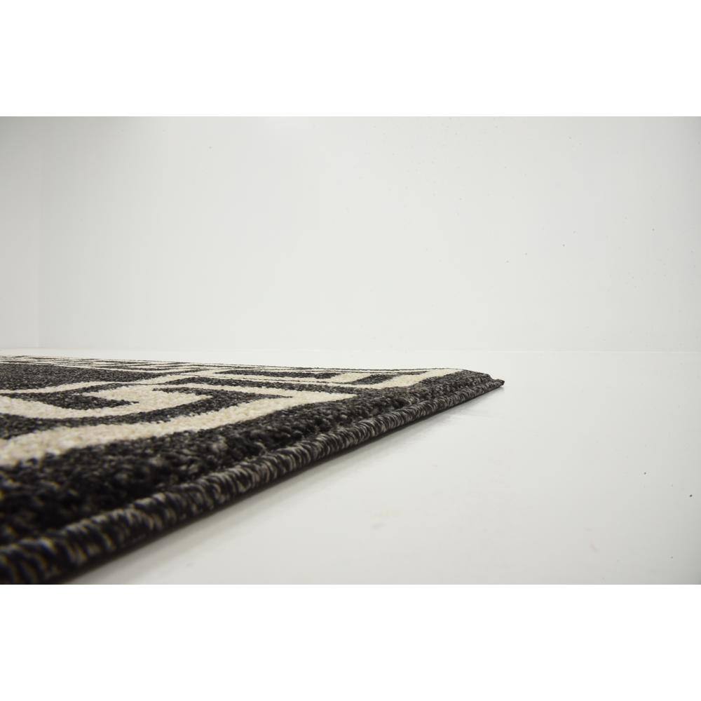 Charcoal Geometric Easy-Care Synthetic Rectangular Rug, 5' x 8'