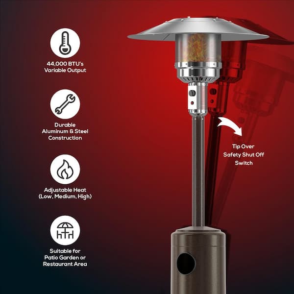 HotShot 46,000 BTU Bronze Rapid Induction Patio Heater with Large