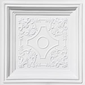 British Sterling White Matte 2 ft. x 2 ft. PVC Glue Up or Lay In Ceiling Tile (40 sq. ft./case)