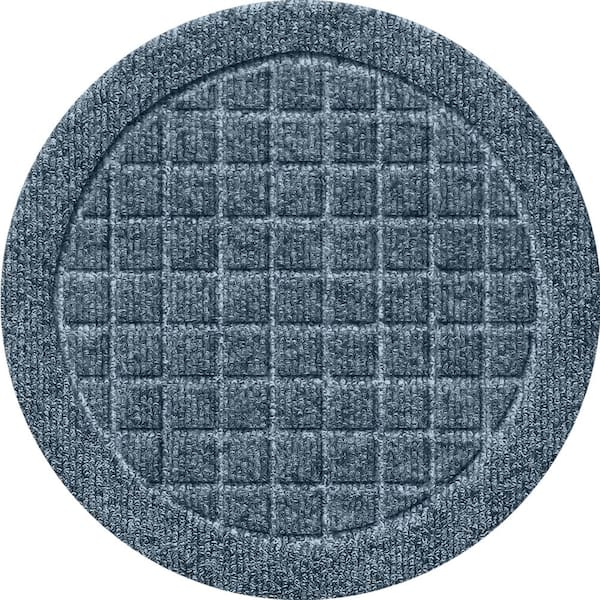 Bungalow Flooring "Waterhog Squares Bluestone 12 in. x 12 in. Polyester Rubber Indoor/Outdoor Plant Trivet Floor Mat (Set of 4)"