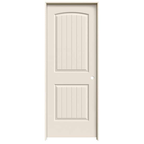 JELD-WEN 28 in. x 80 in. 2 Panel Santa Fe Primed Left-Hand Smooth Molded Composite Single Prehung Interior Door