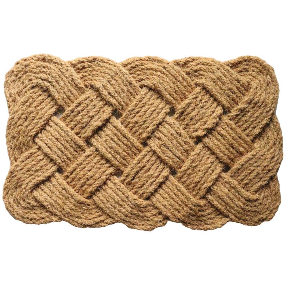 "Heavy Duty Doormat with Woven Rope  Design Natural Coconut FiberFloor Mat for Entryway 18x30"",  Woven Knot" price history on PriceWatchPro