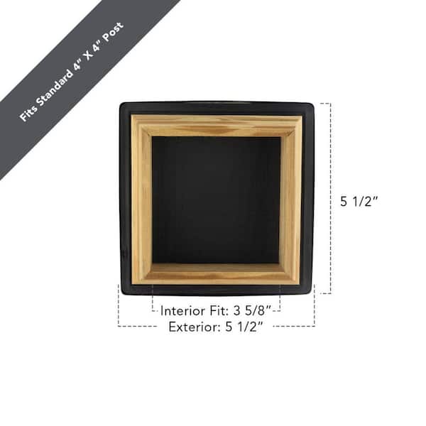 4 in. x 4 in. Verona Black High Point Post Cap