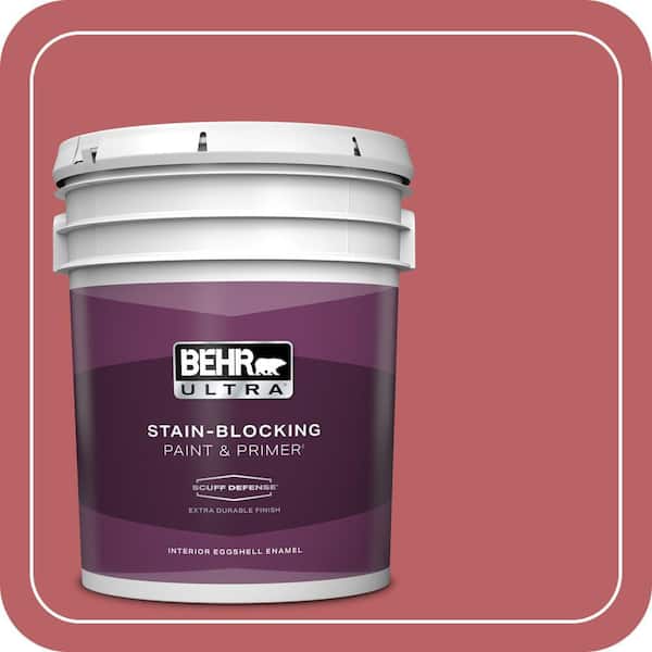 BEHR ULTRA 5 gal. #150D-6 Strawberry Rhubarb Extra Durable Eggshell Enamel Interior Paint & Primer