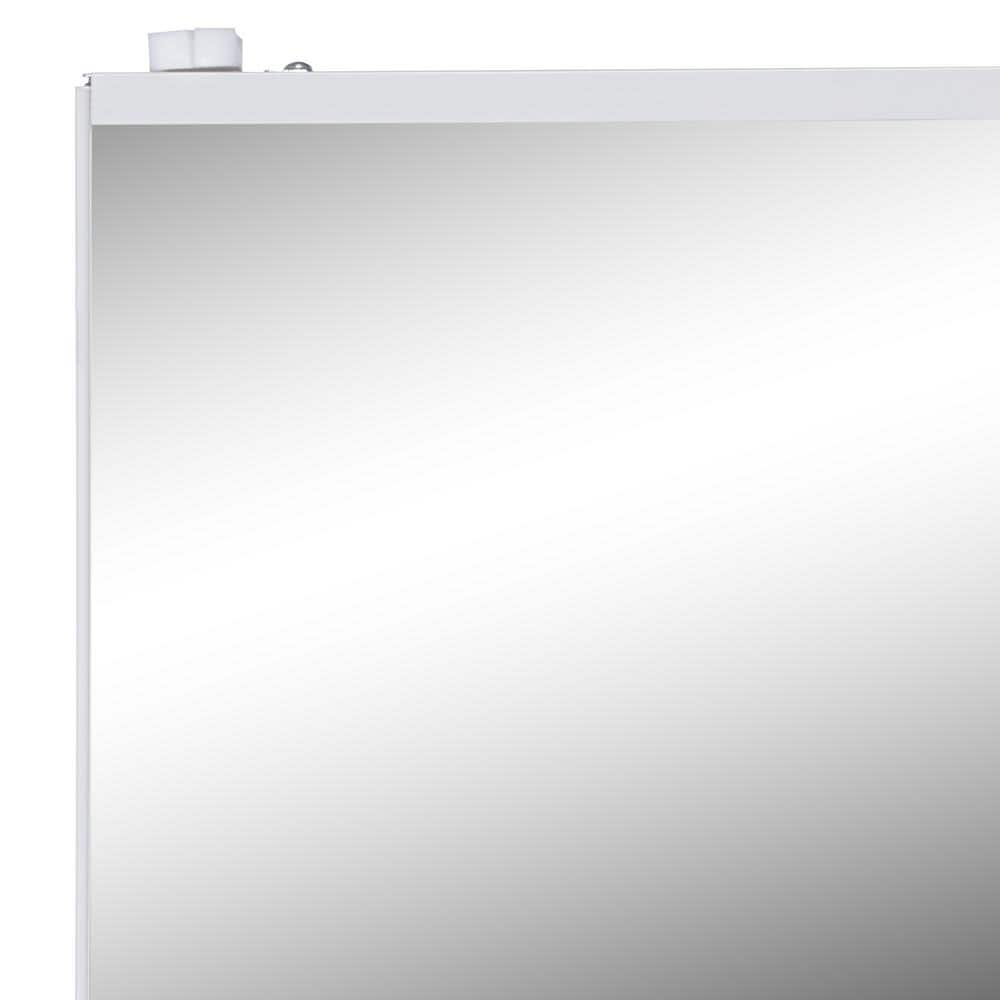 White Prefinished Mirrored Glass Smooth Sliding Closet Door, 60x80 inches