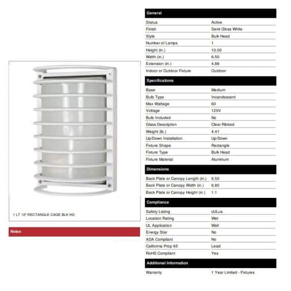 White Metal 10" Outdoor Cylinder Wall Sconce