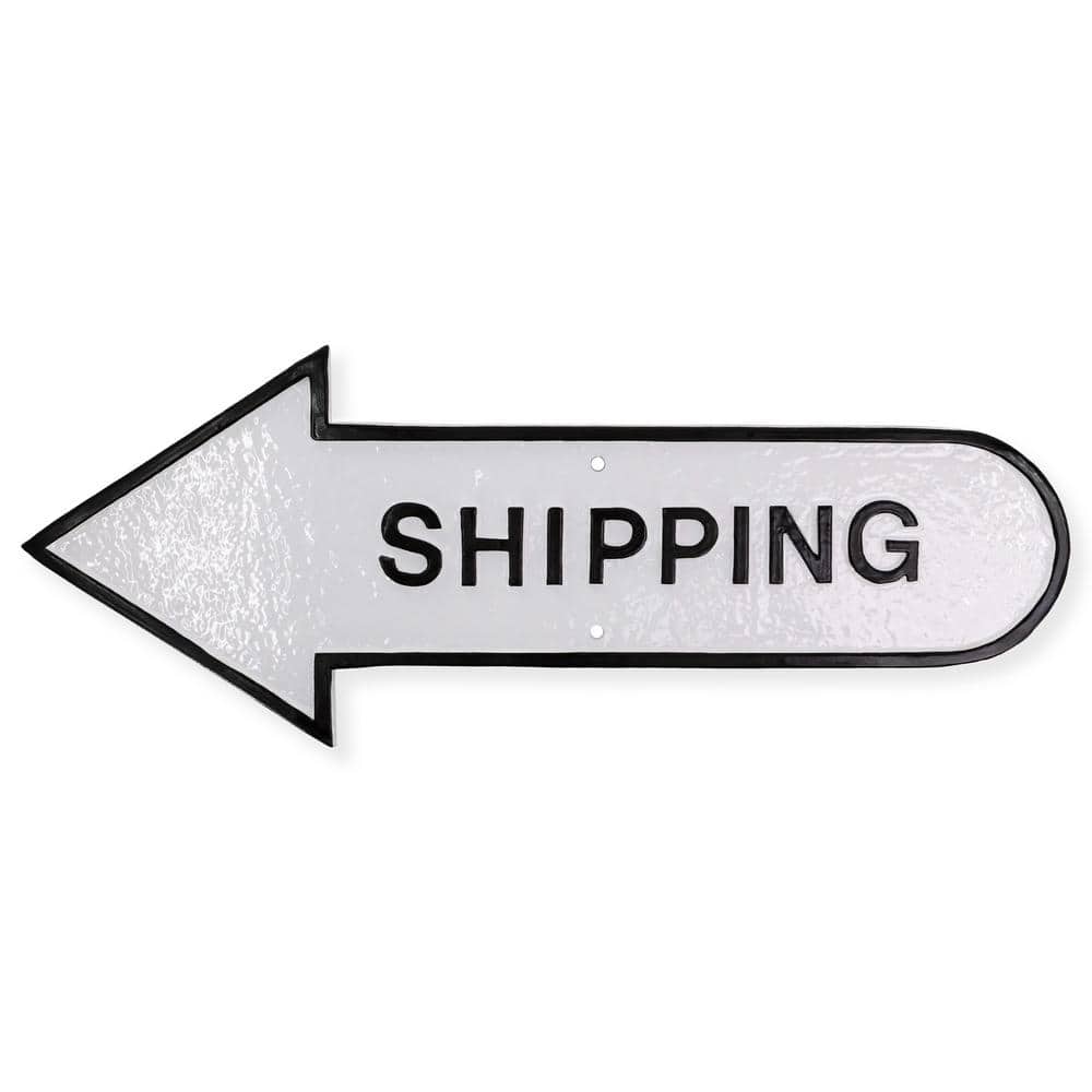 6 in. x 15.5 in. Left Arrow Shipping Statement Plaque Sign-White/Black price history on PriceWatchPro