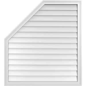 38 in. x 42 in. Octagonal Surface Mount PVC Gable Vent: Decorative with Brickmould Frame