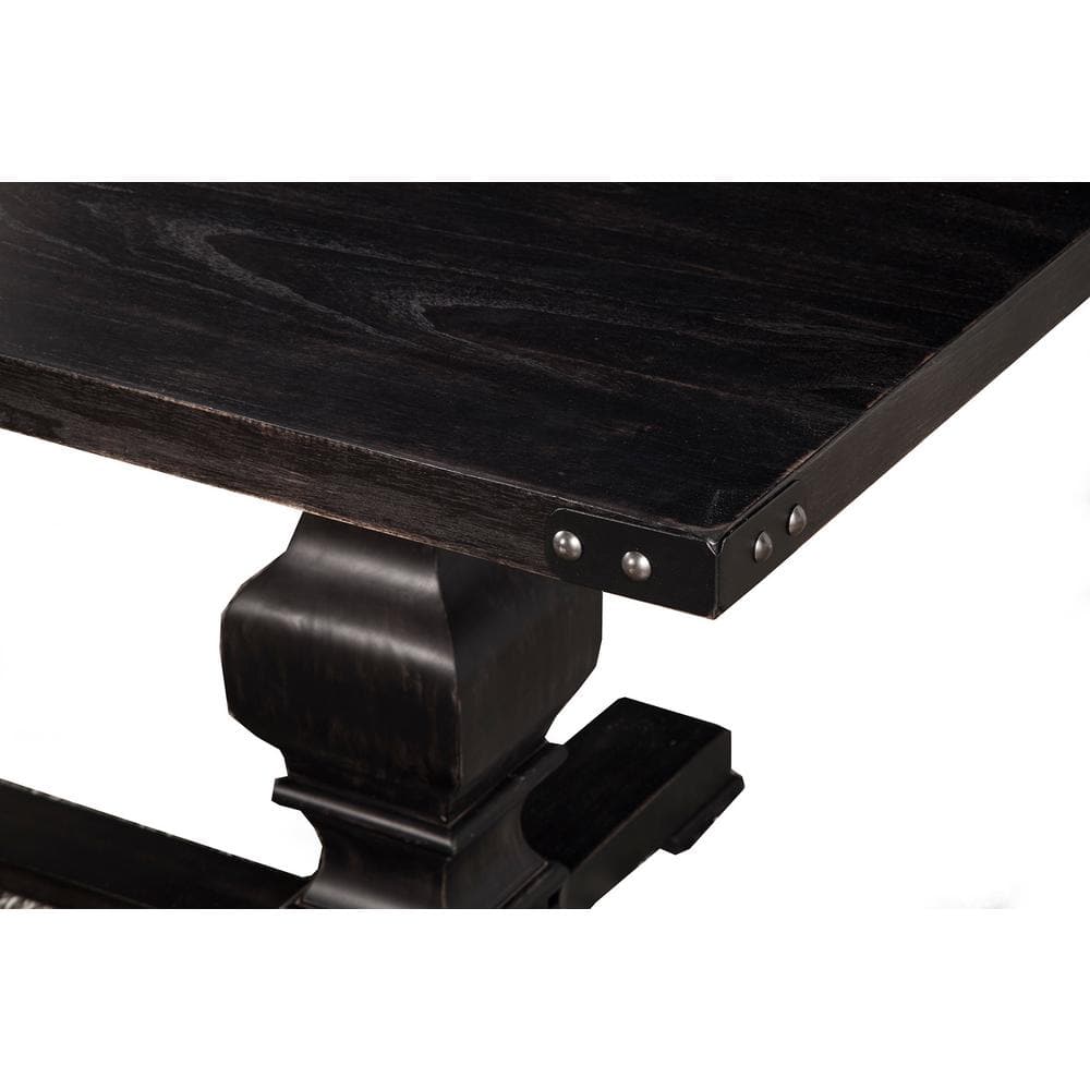 Manchester 88'' Vintage Black Reclaimed Wood Dining Table