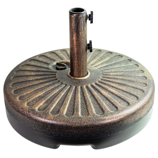 Patio Premier 5 lbs. Round Plastic Patio Umbrella Base in Bronze with Steel Shaft
