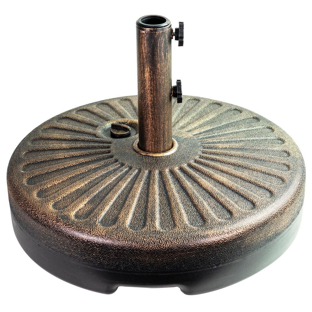 Patio Premier 5 lbs. Round Plastic Patio Umbrella Base in Bronze with