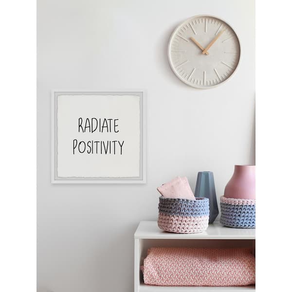 Radiate Positive Energy by Marmont Hill Framed Typography Art Print 24 in.  x 24 in. JULTNE06NFPFL24 - The Home Depot