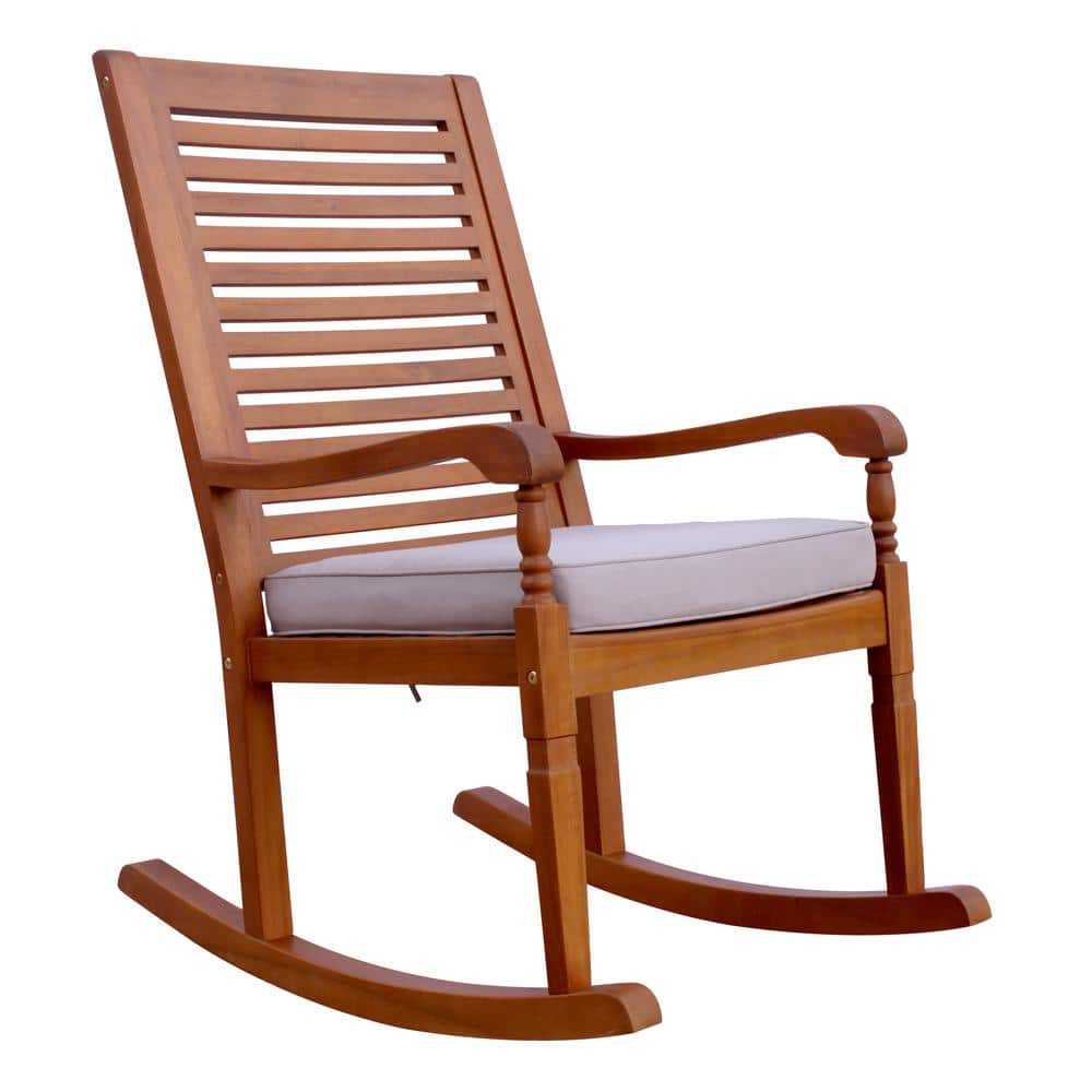 Northbeam Nantucket Wood Outdoor, Outdoor Wood Rocking Chair With Cushion