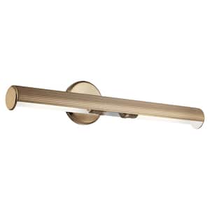 Midi 24 in. 2-Light Champagne Bronze LED Hallway Indoor Wall Sconce Picture Light with Adjustable Arm
