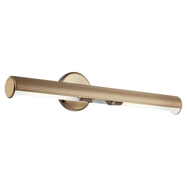 KICHLER Midi 24 in. 2-Light Champagne Bronze LED Hallway Indoor Wall Sconce Picture Light with Adjustable Arm