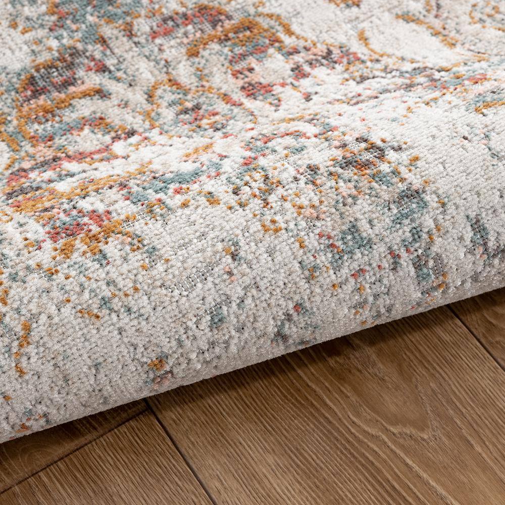 Reversible Blue Synthetic 94"x63" Easy-Care Area Rug