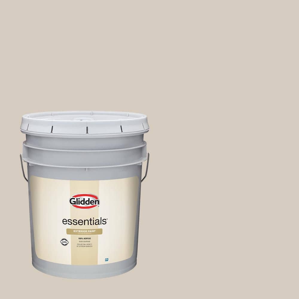 Glidden Essentials 5 gal. PPG1019-2 In The Buff Flat Exterior Paint ...