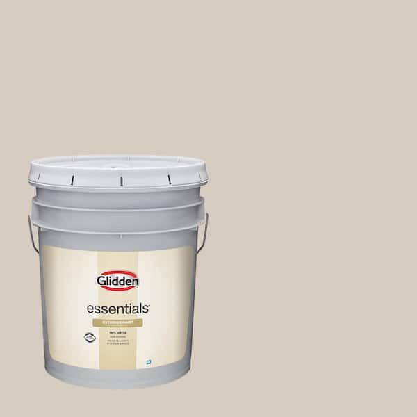 Glidden Essentials 5 gal. PPG1019-2 In The Buff Flat Exterior Paint