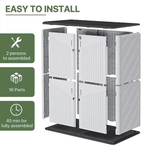 Sizzim 4.3 ft. W x 2.4 ft. D Plastic Shed with Double Door (9.5 sq