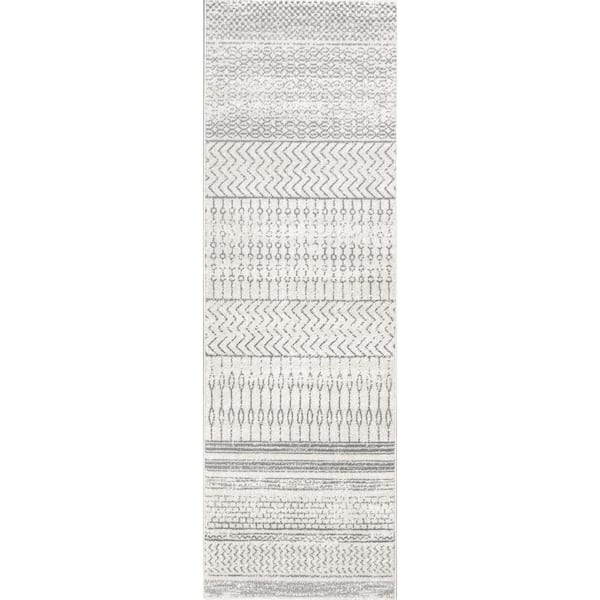 Nova Stripes Gray 2 ft. x 10 ft. Rectangle Indoor Runner Rug