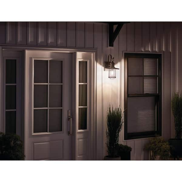 KICHLER Riverwood 19.5 in. 1-Light Weathered Zinc Outdoor