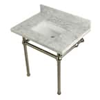 Kingston Brass Square-Sink Washstand 30 in. Console Table in Carrara ...