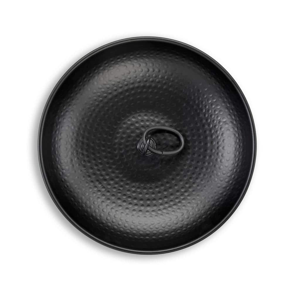 Large Black Aluminum Rain Chain Basin with Hammered Finish