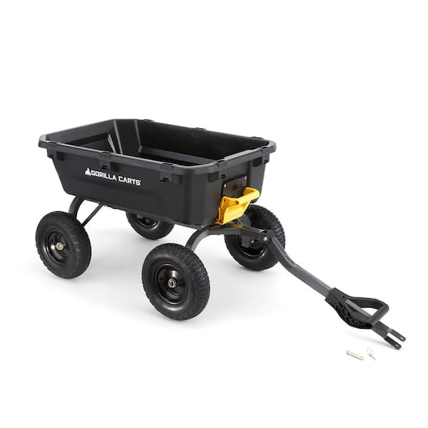 Gorilla Carts GOR866D Heavy-Duty Garden Poly Dump Cart with 2-In-1  Convertible Handle 1200-Pound Capacity 40-Inch by 25-Inch
