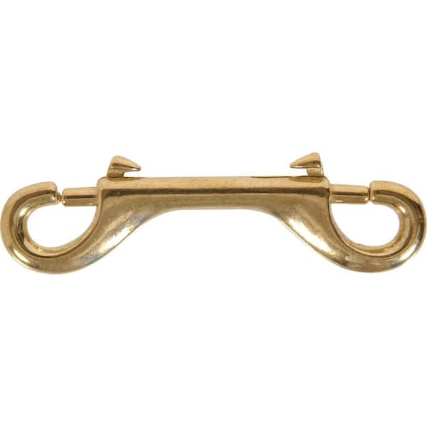 Hardware Essentials 3-3/8 in. Double Ended Bolt Snap in Solid Brass  (10-Pack) 321498.0 - The Home Depot
