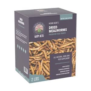 Worm Nerd Dried Mealworms High Protein and Fiber Treat for Chickens, Birds, Reptiles, Amphibians, Fish 2 lbs.