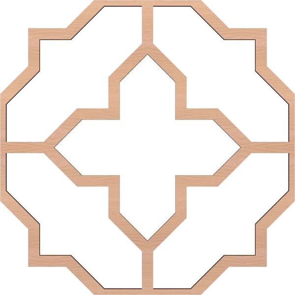 Ekena Millwork 33 in. W x 33 in. H x-3/8 in. T Small Laird Decorative Fretwork Wood Ceiling Panels, Alder