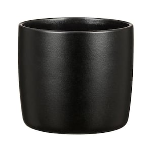 7.1 in. x 7.1 in. D x 6.3 in. H Eliana Small Black Ceramic Pot