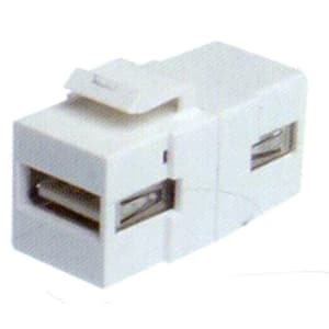 USB 2.0 Type A/A Snap-In Keystone Coupler Jack - White
