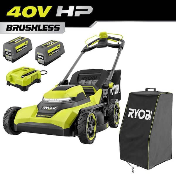 40V HP Brushless 21 in. Cordless Walk Behind Self-Propelled Mower w/ UV Resistant Cover, (2) 6.0Ah Batteries and Charger