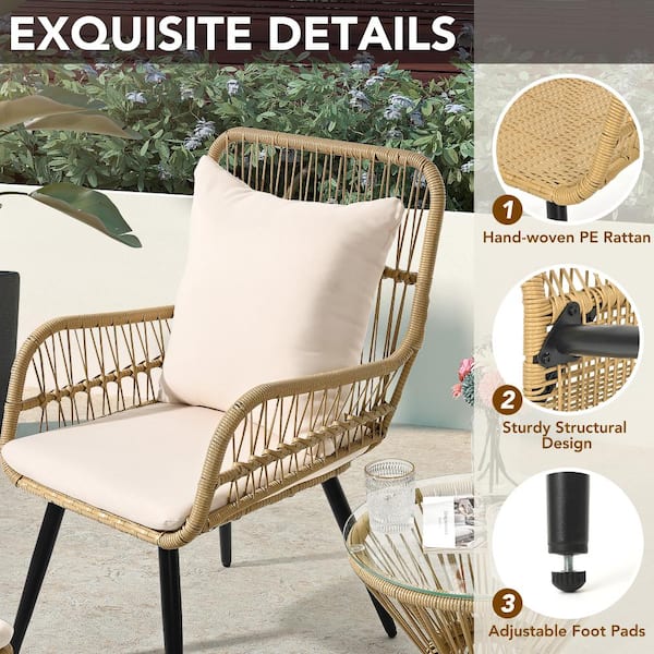 Pamapic 5 pieces wicker patio hot sale