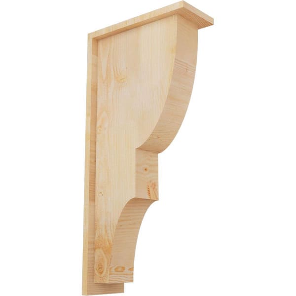 Ekena Millwork 6 in. x 14 in. x 26 in. Douglas Fir Ridgewood Rough Sawn Corbel with Backplate