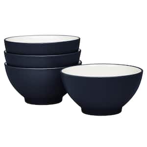 Colorwave Navy 5.75 in., 20 fl. oz. (Blue) Stoneware Rice Bowls, (Set of 4)