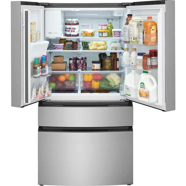 36 in. 26 cu. ft. Standard-Depth 4-Door French Door Refrigerator in Fingerprint-Resistant Stainless Steel Look