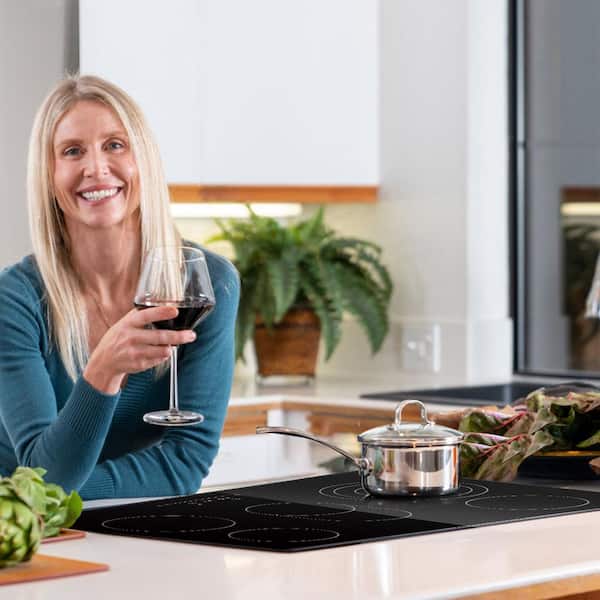 Built in Electric Stove Top 30.3 x 20.5 in. 5 Burners 240V Glass Radiant Cooktop with Touch Control Black 2025 Upgrade